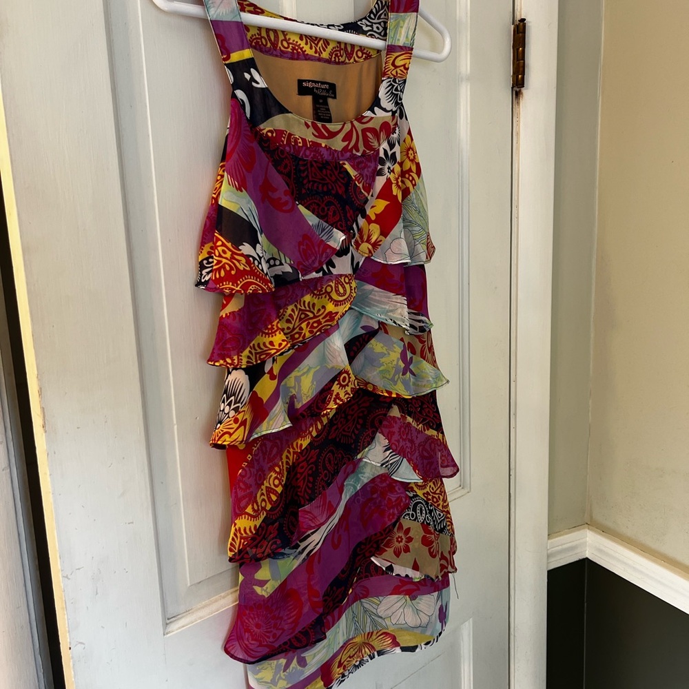 Signature by Robbie Bee Multicolor Layered Dress